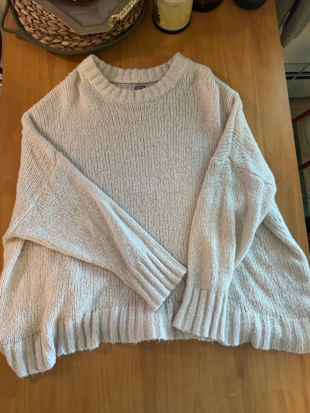 Soft Cream Women's Knit Sweater Wool Blend